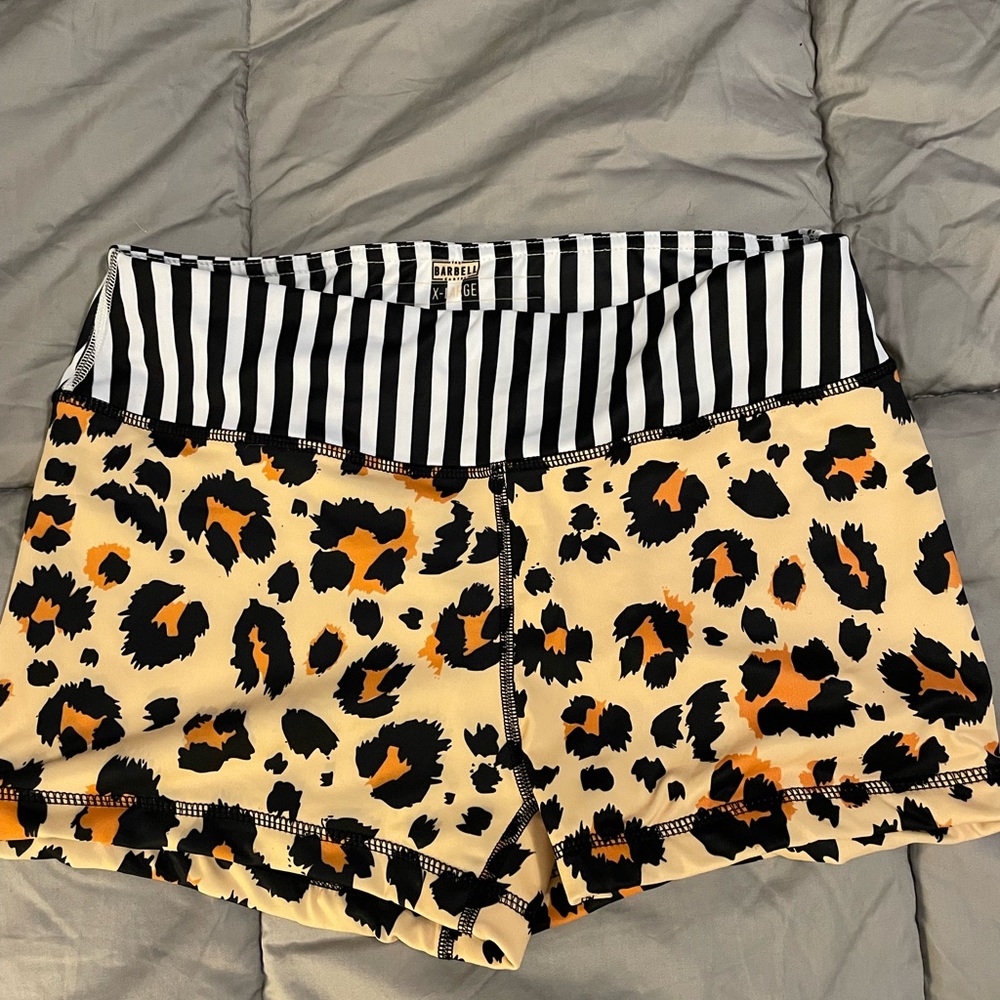 Barbell Cartel leopard shorts